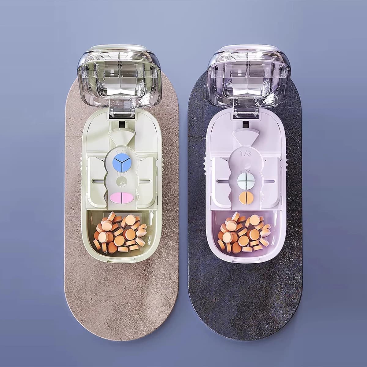 Semainier médicamenteux – coupe-pilules transparent